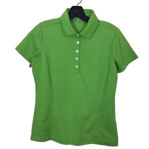 Nike Polo Women’s S Small Green Golf Shirt Dri-Fit Short Sleeve Fitted Top
